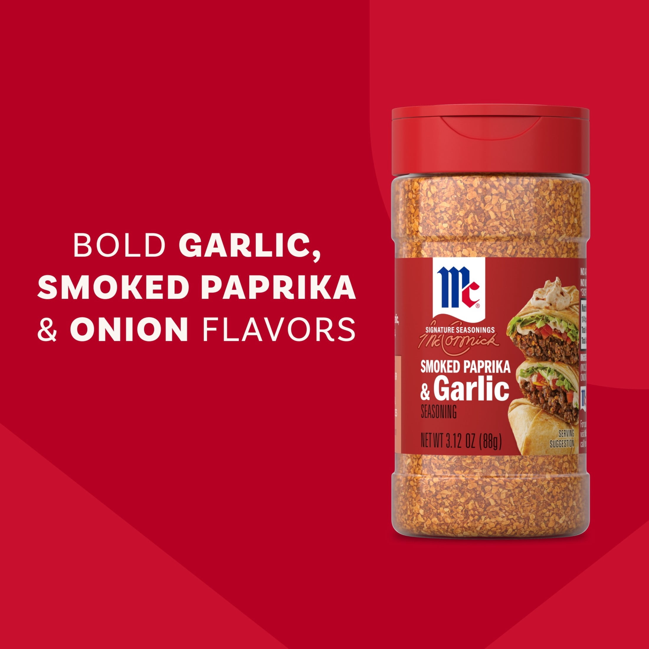 (6 pack) McCormick Smoked Paprika and Garlic Seasoning, 3.12 oz Bottle