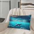 thumbnail image 5 of Hirioo Hawaiian Ship Dolphin for Plush Pillow Cover for Bedroom and Living Room ,Elegant, Comfortable Home Decor-14"x20", 5 of 6