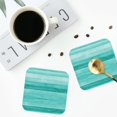 thumbnail image 5 of Pofeuu Teal Turquoise Print Leather Coasters Set of 6, Round Cups Mugs Mat Pad for Home Kitchen Heat Resistant Drink Coasters,Square, 5 of 7