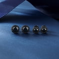 thumbnail image 5 of MomentWish 2 Carat Round Cut Brilliant Black Moissanite Stud Earrings for Women Men 925 Sterling Silver Jewelry Father's Day Gift, 5 of 9