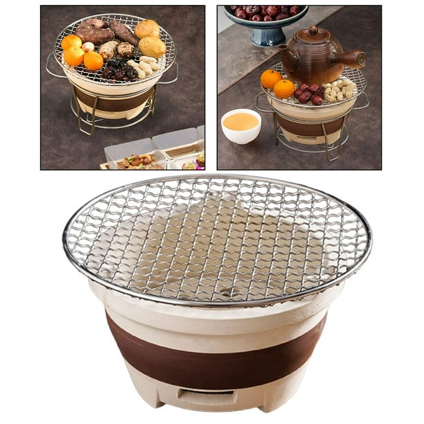 GROWTH TANK Pottery Clay Charcoal Stove Burning Yakitori Grill for Gardens Kitchen Travel L with Net Walmart