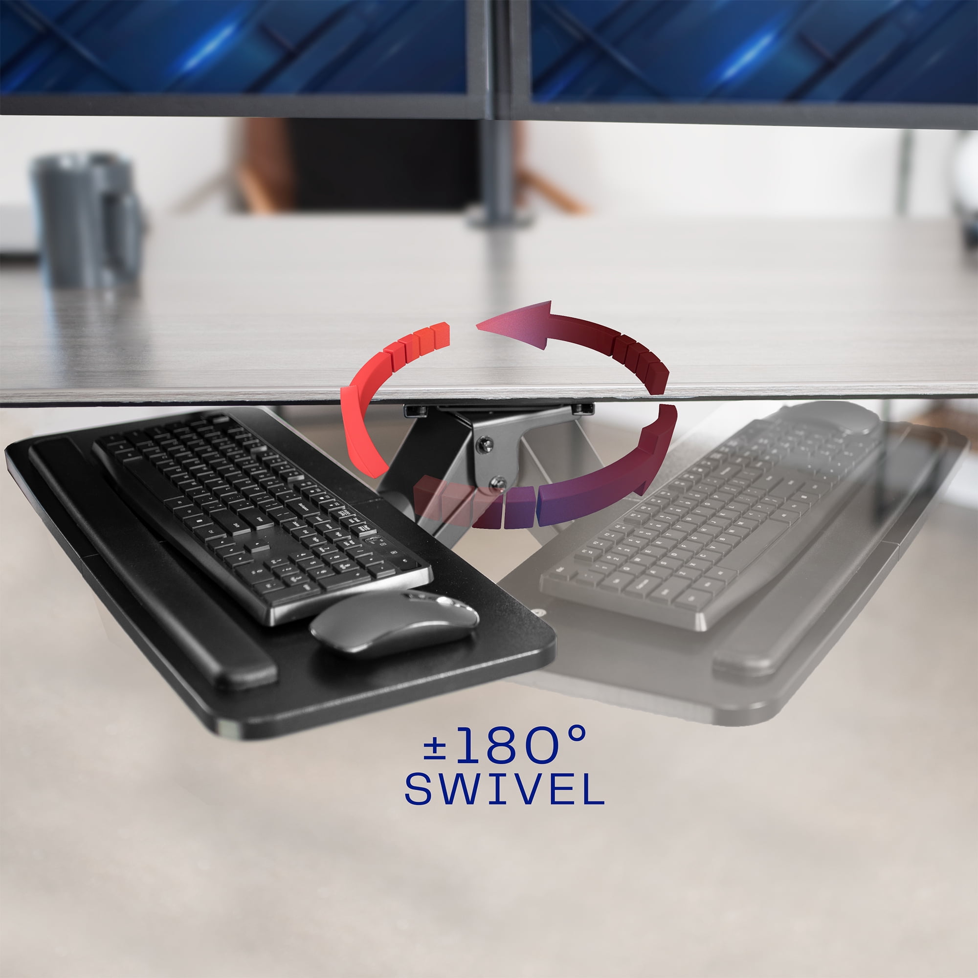 VIVO Adjustable Computer Keyboard & Mouse Platform Tray Under Table Desk Mount