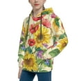 thumbnail image 2 of Kll Unisex Kids Boys Girls Hooded Pocket Pullover Hoodies-Sunflower Cornflower Poppy, 2 of 9