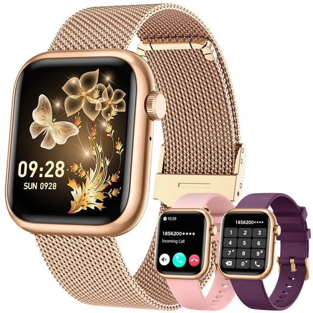 Monitor de actividad física Smartwatch TAOLOON para mujer, dorado, IP68, resistente al agua