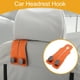 thumbnail image 2 of Gancho para Reposacabezas de Asiento de Automóvil Universal Naranja 7.48"x3.27", 2 of 7