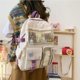 thumbnail image 4 of sweethay para niños, de viaje, estuche de almacenamiento, tela de malla de nailon, mano de obra fina, bonita para estudiantes, suministros Mochilas Blanco, 4 of 6