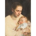 thumbnail image 3 of Josef Jungwirth 18x24 Black Modern Framed Museum Art Print Titled - Mother and Child (1934), 3 of 5