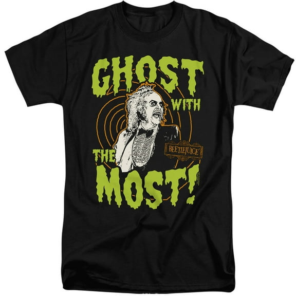 Beetlejuice Ghost Unisex Adult Tall T Shirt,Black, 2X-Large