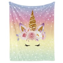 Gresahom Unicorn Throw Blanket for Girls Teen, Soft Plush Flannel Blanket Unicorn Birthday Gift for Kids, Lightweight Fleece Blanket for Birthday Children's Day Graduation Travel(30"x40")