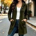thumbnail image 2 of Edvintorg Coats for Women Plus Size Hooded Jacket Long Sleeve Zip up Outerwear with Pocket Long Coat Woman Clothes Army Green S-3XL, 2 of 8