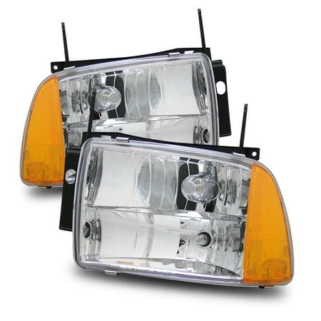 For 95 97 Chevy Blazer Aftermarket Crystal Headlights Chrome Amber For 95 97 Chevy Blazer Aftermarket Crystal Headlights Chrome Amber