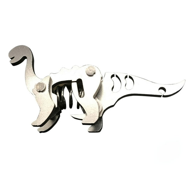 PVCS Modèle Mécanique en Métal Tridimensionnel 3d en Acier Inoxydable Porte-Clés Dinosaure