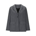thumbnail image 3 of Fnooota Women's Blazer Jackets, Lapel Work Office Long Sleeve Casual Ladies Blazers Dark Gray Size 2XL, 3 of 5