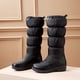 thumbnail image 1 of Botas de terciopelo a la moda para mujer, zapatos informales cálidos de tacón medio, botas de tubo medio Wmkox8yii  sdhk219, 1 of 9