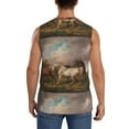 thumbnail image 4 of Gaeub Three Horses Oil Painting Men's Sleeveless Muscle Shirts Workout Tank Tops, Odor Protection and Comfortable - 3X-Large, 4 of 8