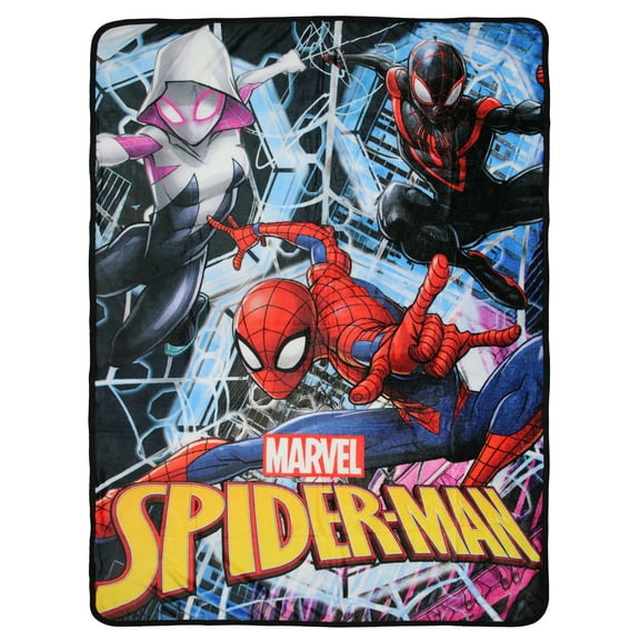 Marvel Comics Spider-Man Peter Gwen Miles Spiderverse Throw Blanket 46" x 60" Soft Fleece Throw Blanket for Bed Couch