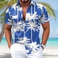 thumbnail image 2 of IWRICH Men's Hawaiian Shirts Short Sleeve Button down Aloha Shirts Summer Vacation Beach Shirts Blue M, 2 of 4