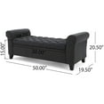 thumbnail image 5 of Benjara Shawn Storage Bench with Rolled Arms, 50 Inch Button Tufted Dark Gray, 5 of 5