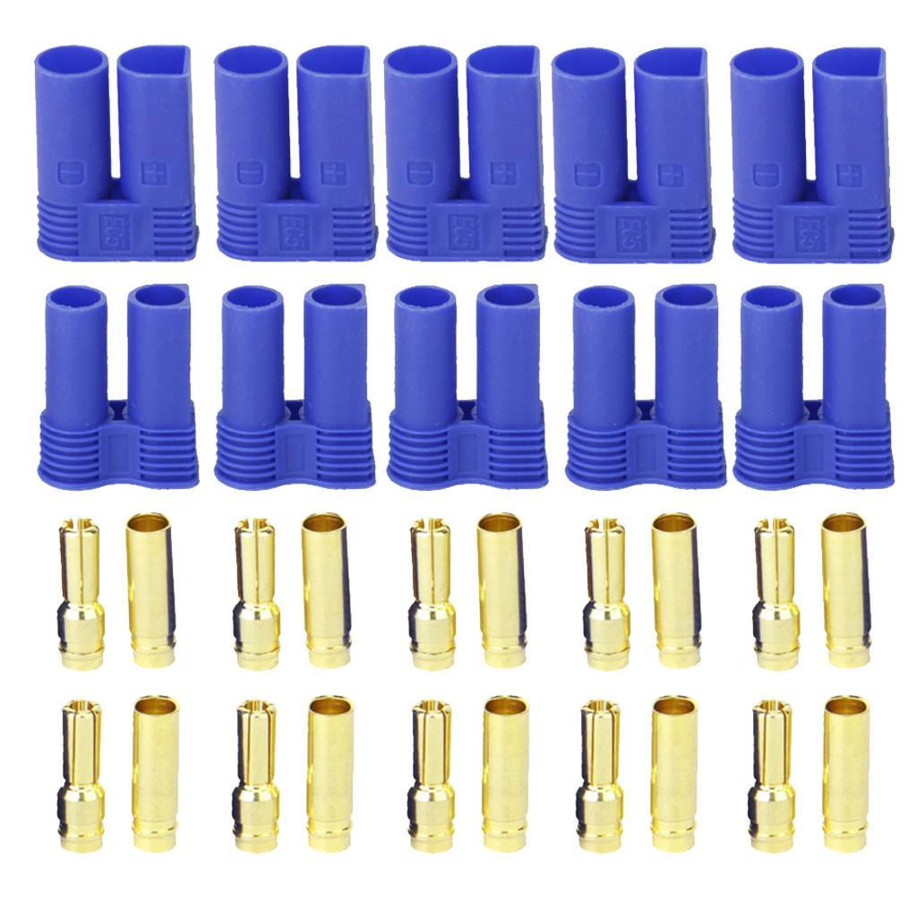 5pairs EC5 5mm Banana Plug Male Female  Connector for RC ESC Battery 