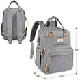 thumbnail image 6 of Ruvalino Baby Diaper Bag Backpack, Waterptoof Large Multifunctional Travel Bag with Extra Durable Fabric and Foldable Changing Pad included, Gray, 6 of 7