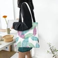 thumbnail image 4 of YFYANG Sac de Courses en Toile de Coton Réutilisable, Motif Créatif Plumes Texture Lavable Sac d'Épicerie Portable pour Voyage Quotidien, 4 of 6