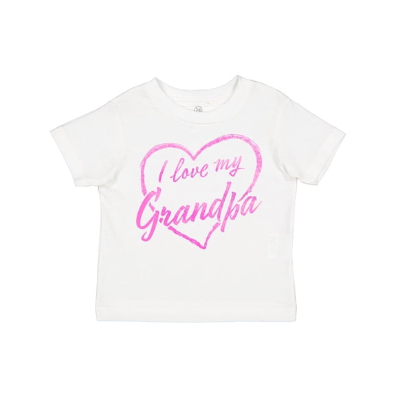 Inktastic I Love My Grandpa in Pink Chalk Heart Boys or Girls Toddler T-Shirt