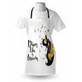 thumbnail image 4 of Saying Apron, Print of Dream Like a Unicorn Calligraphy with Music Horned Horse, Unisex Kitchen Bib with Adjustable Neck for Cooking Gardening, Adult Size, Yellow and Charcoal Grey, by Ambesonne, 4 of 4