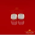 thumbnail image 5 of King of Bling's 0.15ct Diamond Square 10K Real Yellow Gold Diamond Earring for Men's / Women's, 5 of 12