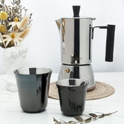 Easyworkz Stainless Steel Espresso Cup 2pcs-Set Double Wall Insulated Demitasse Cups, 2.5 oz Black
