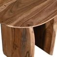 thumbnail image 4 of Solid Acacia Wood Oval End Table with Pedestal Base, Walnut Finish Side Table for Living Room, Bedroom, Entryway, Light Brown, 4 of 5