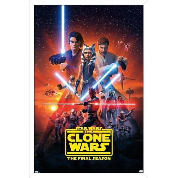 Star Wars: The Clone Wars - Season 7 Key Art Wall Poster, 22.375" x 34", Framed