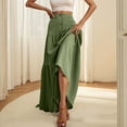 thumbnail image 5 of Clearance under 10$ Sevevn Women Solid Color Fashion Casual Elastic Waist Tie Pocket Ankle Skirt Sales Today Clearance Army Green S, 5 of 8
