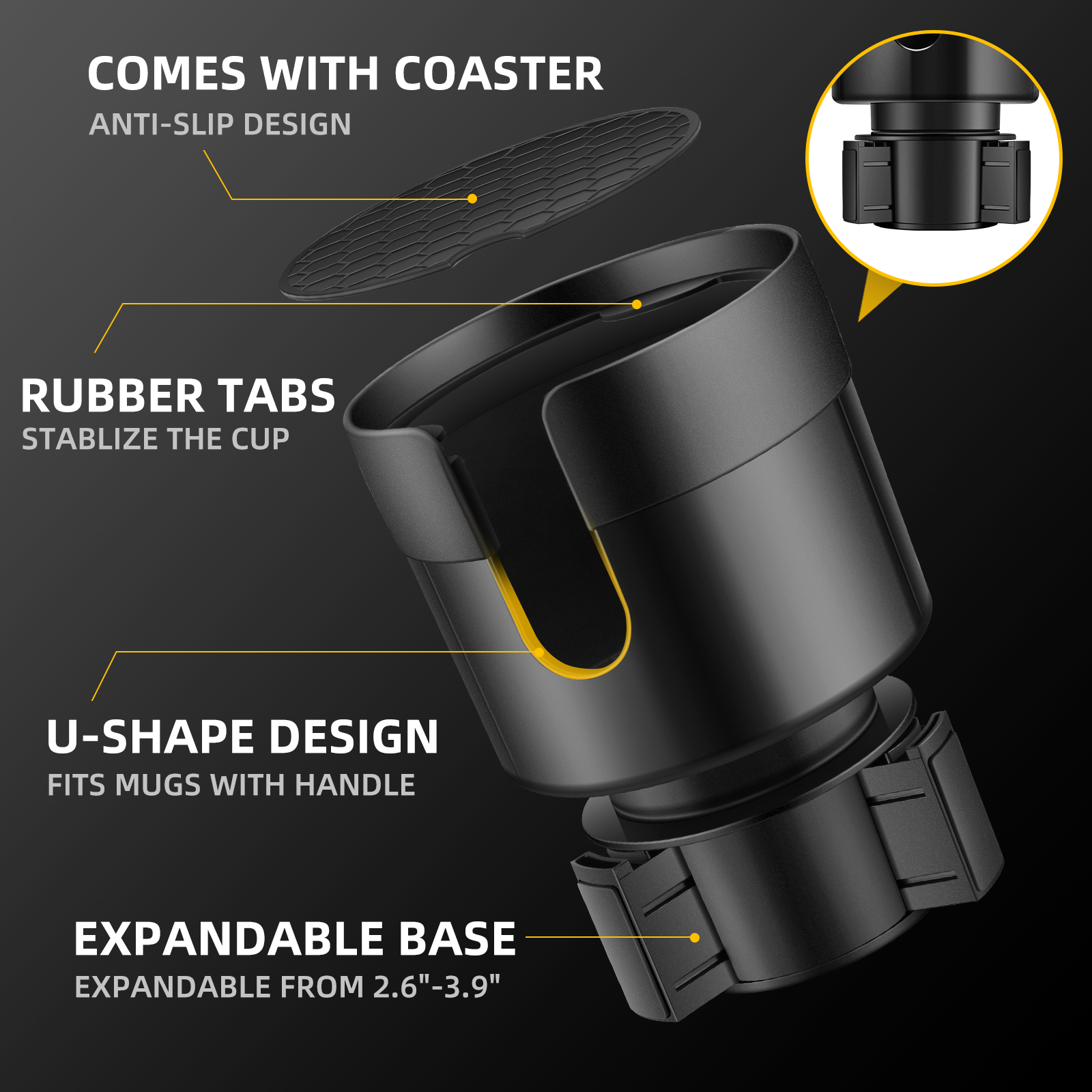 TYKOR Cup Holder Expander for Large Bottles photo 4