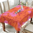 thumbnail image 5 of 60x120 Inch Tablecloth Polyester Square Tablecloth for Home Kitchen Dinner Decor Coral Pink Floral Pattern, 5 of 9