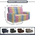 thumbnail image 3 of Xoenoiee Colorful Star Heart Stripe Print Recliner Loveseat Cover, 6-Piece Stretch Slipcover for 2-Seater Sofa, Washable Furniture Protector with Side Pockets for Pets Kids, 3 of 6