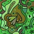 thumbnail image 1 of Ahgly Company Machine Washable Indoor Square Transitional Green Area Rugs, 4' Square, 1 of 7
