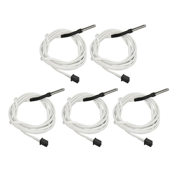 Thermistor Temp Sensor, Heat Resistant 5 Pcs Rust Resistance Stainless Steel Thermistor Cable For Hot End 1m/39.4in