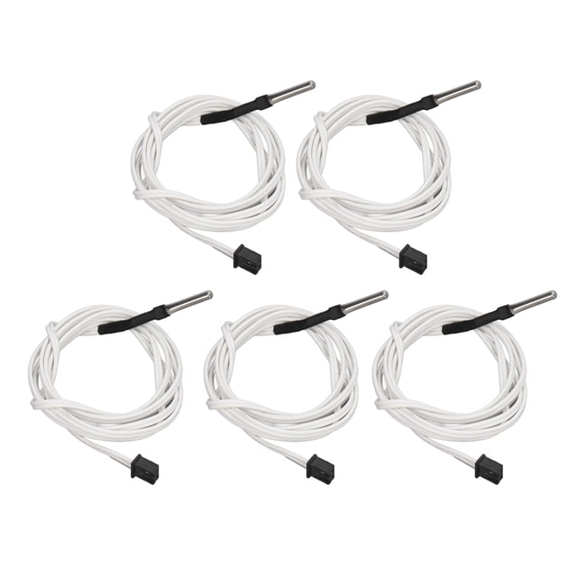 Thermistor Temp Sensor, Precise Thermistor Wire Rust Resistance Heat Resistant Stainless Steel 5 Pcs Thick Thread For Hot End 1m/39.4in,2m/78.7in