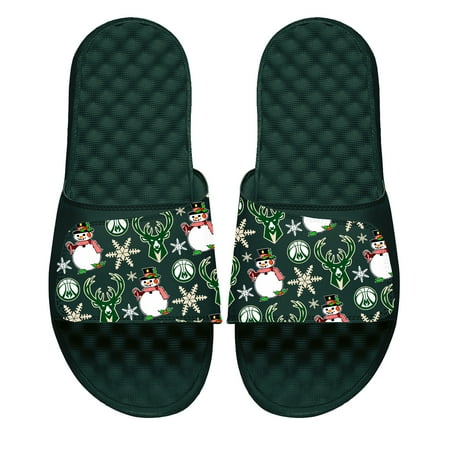 

Men s ISlide Hunter Green Milwaukee Bucks Holiday Pattern Slide Sandals