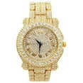 thumbnail image 5 of Bling-ed Out Ultimate Hip Hop Royalty Mens Watch w/Easy Reader Roman Numeral or Diamond Time Indicators - Bright Colored Dials - L0504 (Gold w/Tennis), 5 of 8