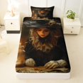 thumbnail image 3 of Feelyou Mid Century Witch Twin Sheets, Boho Halloween Pumpkin Bedding, 3 Pieces, 1 Flat Sheet, 1 Fitted Sheet and 1 Pillowcase, 3 of 5