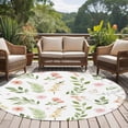 thumbnail image 4 of Round Rug 7Ft Washable Non-Slip, Pink Green Botanical Circle Area Rugs for Living Room Bedroom, Spring Watercolor Floral Leaf Plant Indoor Floor Mats Carpet Runner for Home Decor Aesthetic, 4 of 8