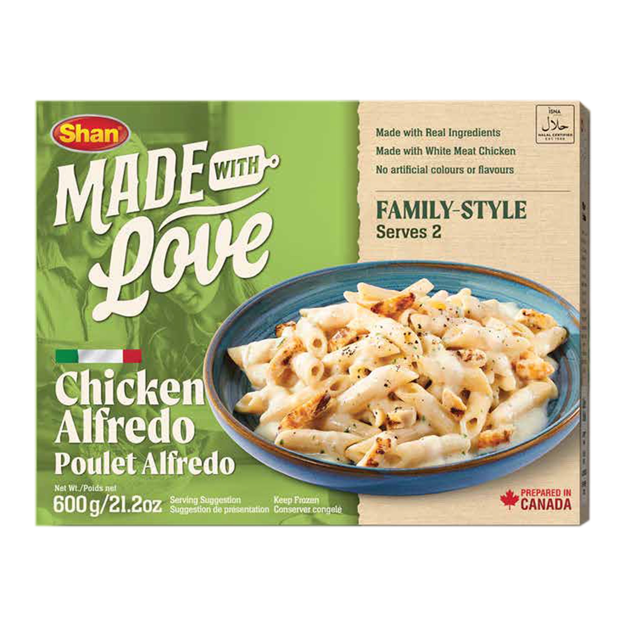 Shan Chicken Alfredo – Creamy Halal Pasta with Tender Chicken & Parmesan in Rich Alfredo Sauce | Ready in Minutes for a Warm & Satisfying Meal – 300g, SHAN CHICKEN ALFREDO & PENNE 600G