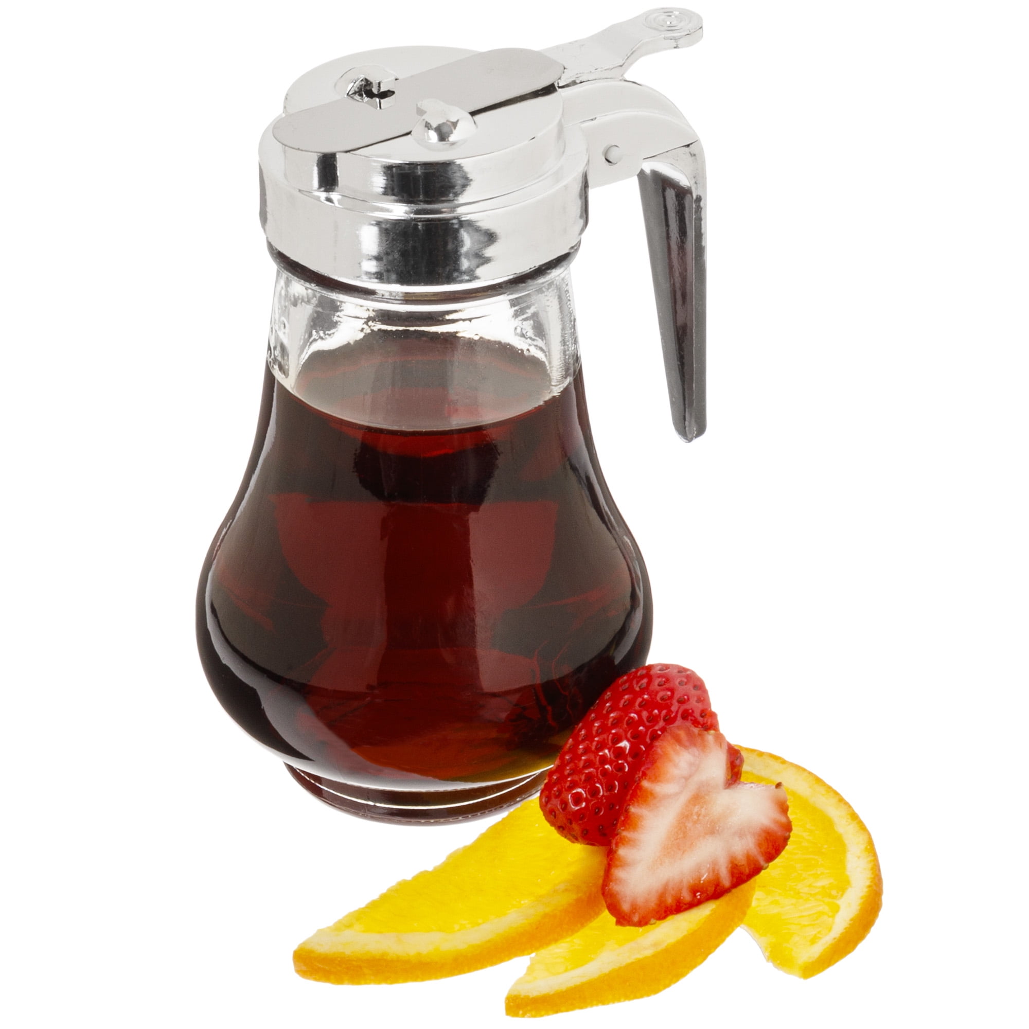 Syrup Dispenser, 8oz (240mL) - Glass Bottle No-Drip Pourers for Maple Syrup, Salad Dressings, Honey, Sugar, Oils, Sauces, & Condiments - Home Pancakes & Waffles, Cafes, & Restaurants
