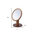 thumbnail image 2 of HomeRoots 420746 Brown & Walnut Finish Round Vanity Mirror on Pedestal, 2 of 3