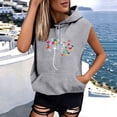 thumbnail image 5 of Yteetum Women's Hooded Sweatshirts Oversized Drawstring Sleeveless Graphic Printed Pullover Hood Sweatshirt Womens Fall Winter Loose Comfy Swetshirts, 5 of 6