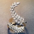 thumbnail image 3 of mtvxesu Rings Ladies Fashion Opening Several Olive Leaf Rings Live Mouth Jewelry Sale, 3 of 5