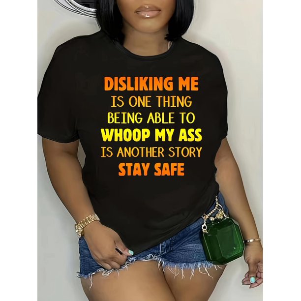Disliking Me Print Women's Casual Crew Neck Short Sleeve T-Shirt Tee For Adult, Men, Women, Teen, Teenager, Adolescent, Youth