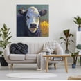 thumbnail image 2 of Fuzzy Cow Farm Animal Portrait Animals & Insects Painting Gallery Wrapped Canvas Print Wall Art, 2 of 7