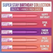 Maybelline Super Stay Ink Crayon Lipstick, Matte Longwear Lipstick, Throw a Party, 0.04 oz.